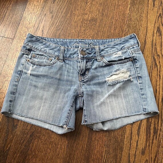 Y2K American Eagle Low Rise Denim Distressed Loose Fit Cut