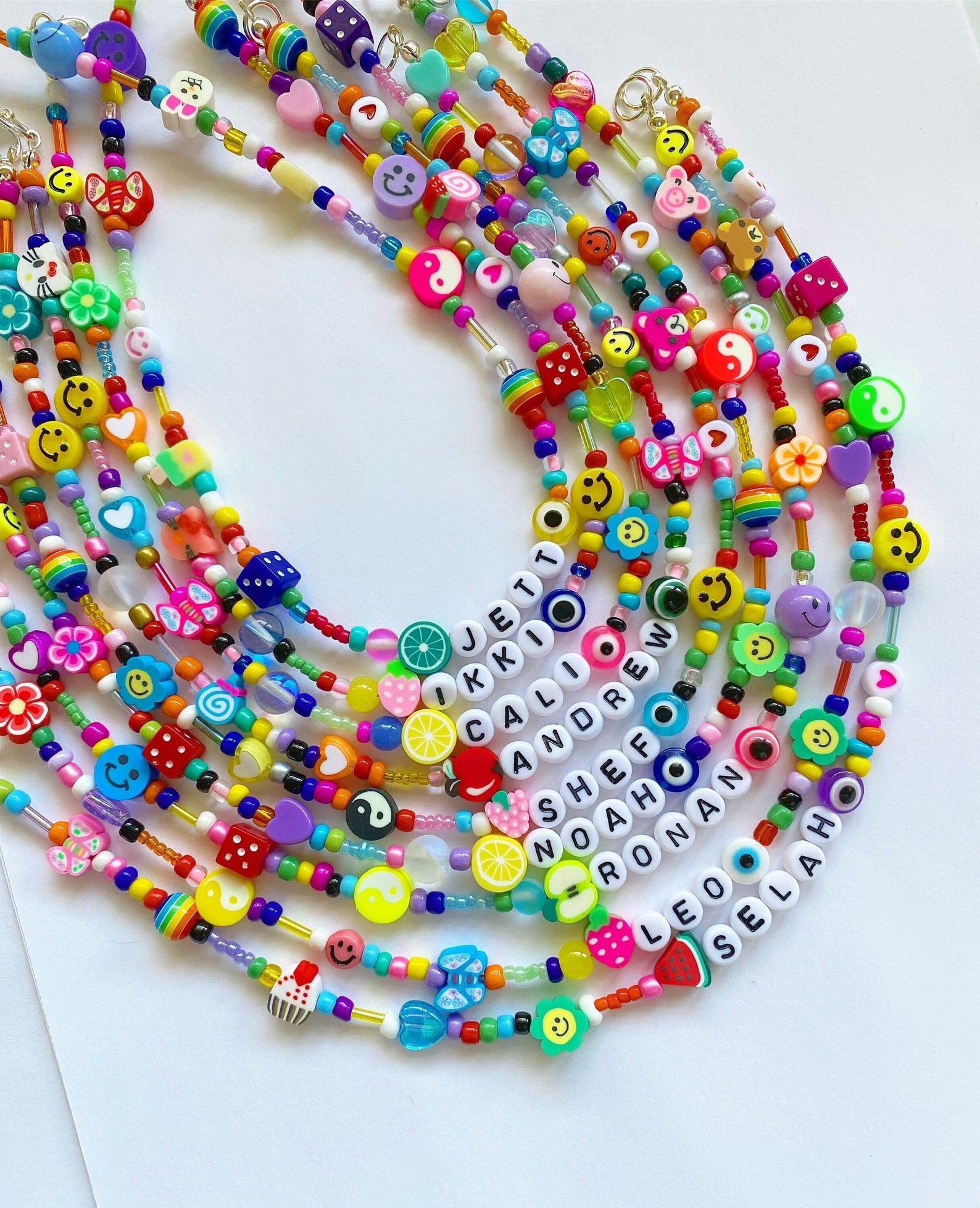 Handmade Beaded Necklace Beaded Name Necklace Name Necklace Etsy