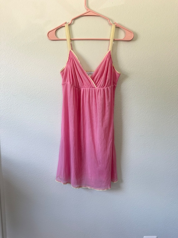 Y2K Pink Mesh Mini Slip Dress size medium - image 3