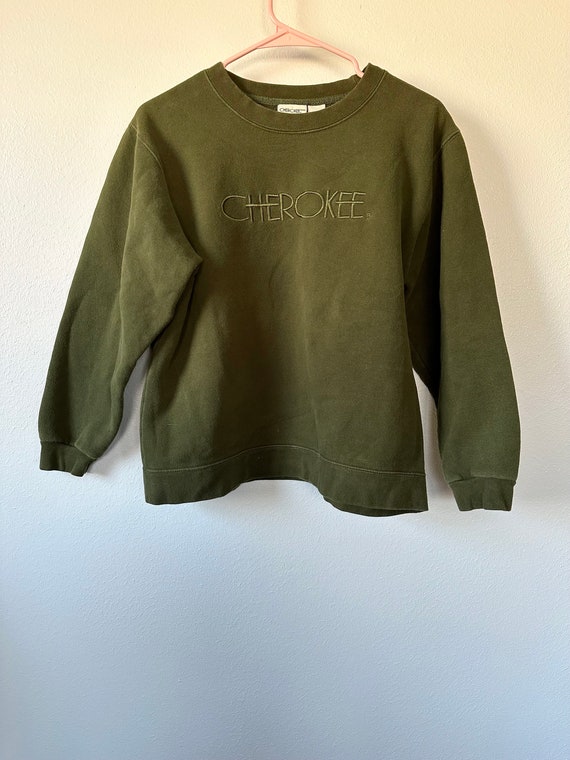 Vintage 90s Cherokee Dark Green Sweatshirt Size s… - image 3