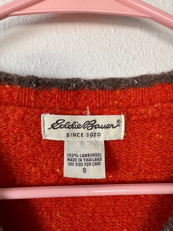 Vintage 90s Eddie Bauer Orange Multicolor Striped… - image 7