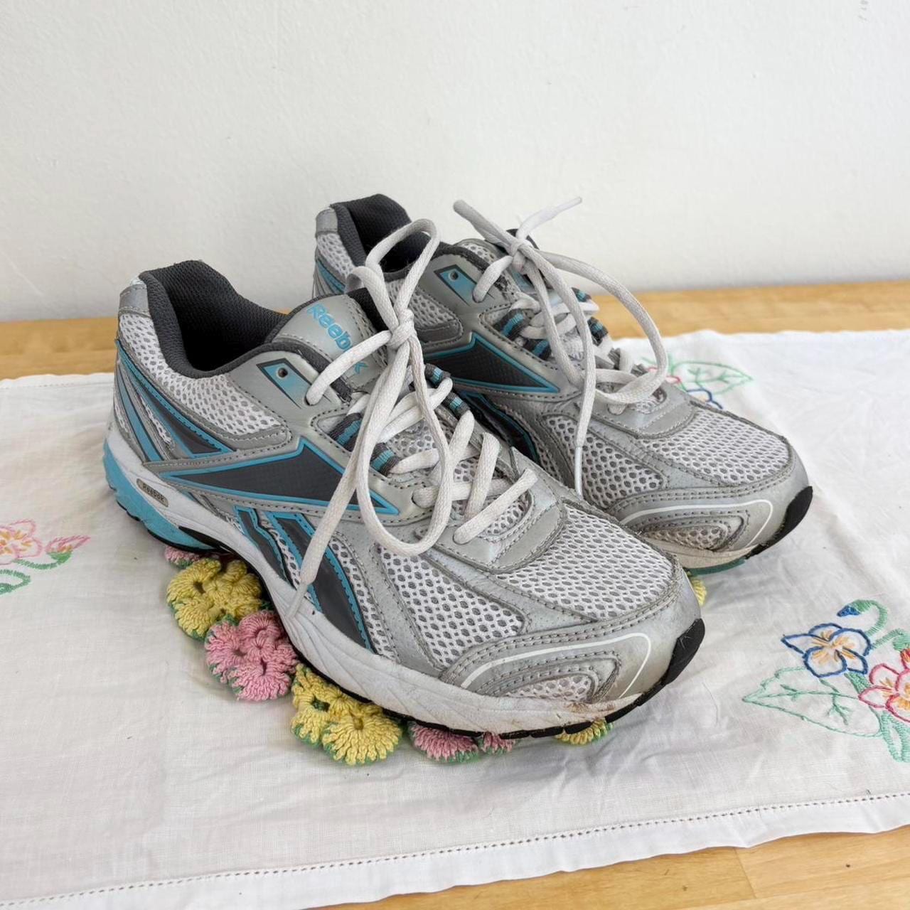 Blue and Silver Lace up Sneakers by Reebok Size 7.5 7 1/2 - Etsy