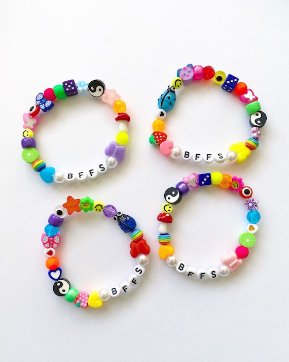 Handmade Colorful Customizable Beaded Bracelets, Y2K Name Bracelet