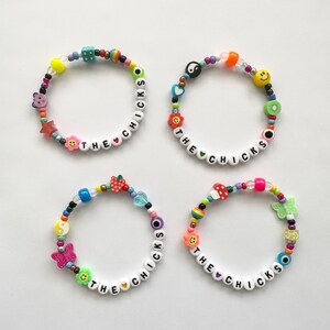 Handmade Colorful Customizable Beaded Bracelets, Seed Bead Bracelets, 90s Bracelet, Eras Tour Bracelet, Swiftie, Band Bracelet, Concert