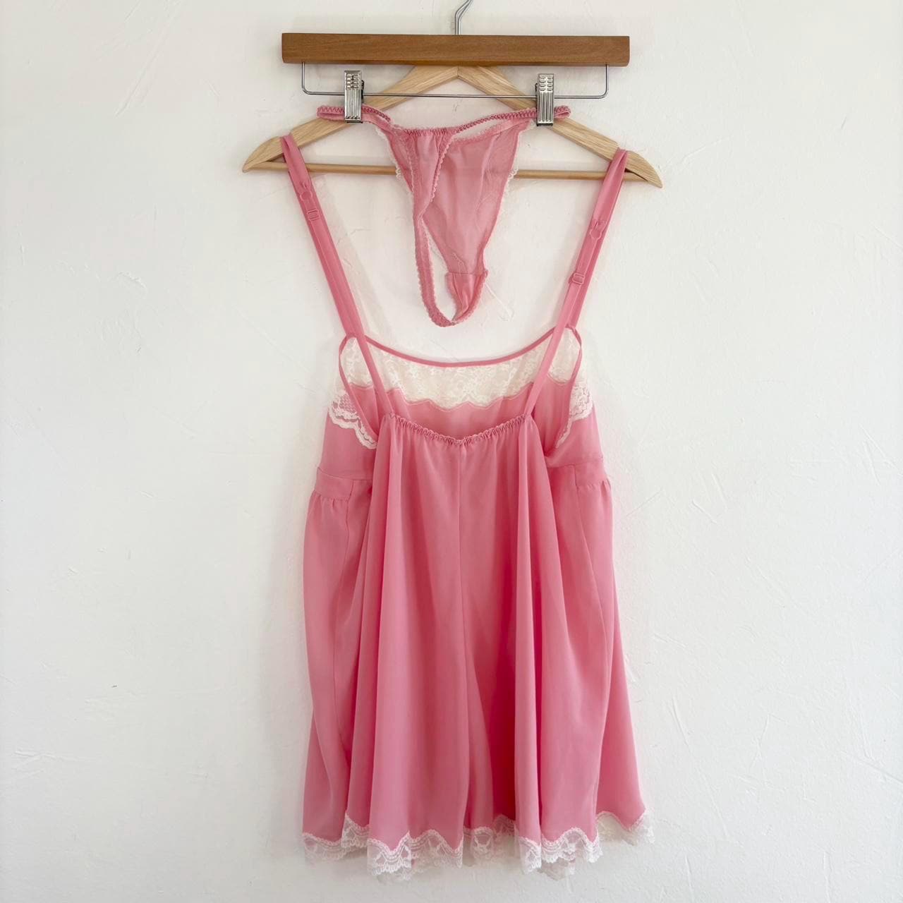 Y2K Pink Lace 2 Piece Lingerie Babydoll Set by Victoria's Secret