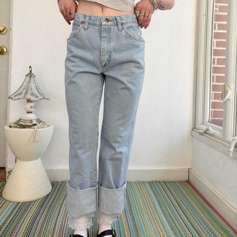 Vintage light wash western jeans by Wrangler W27/28 image 3