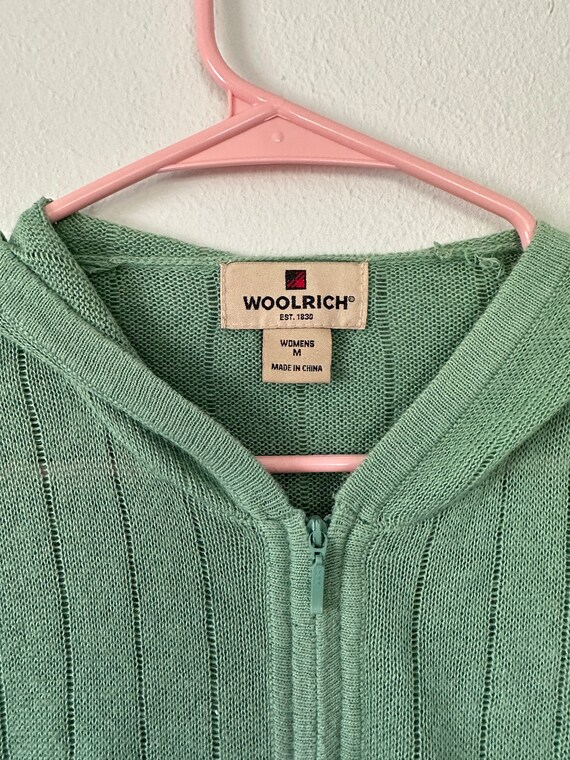 Woolrich Green Knit Jacket size medium - image 3