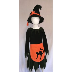 Hexe Halloween Kostüm Karneval Kinder Mädchen Hexenkleid und Hut Bild 1