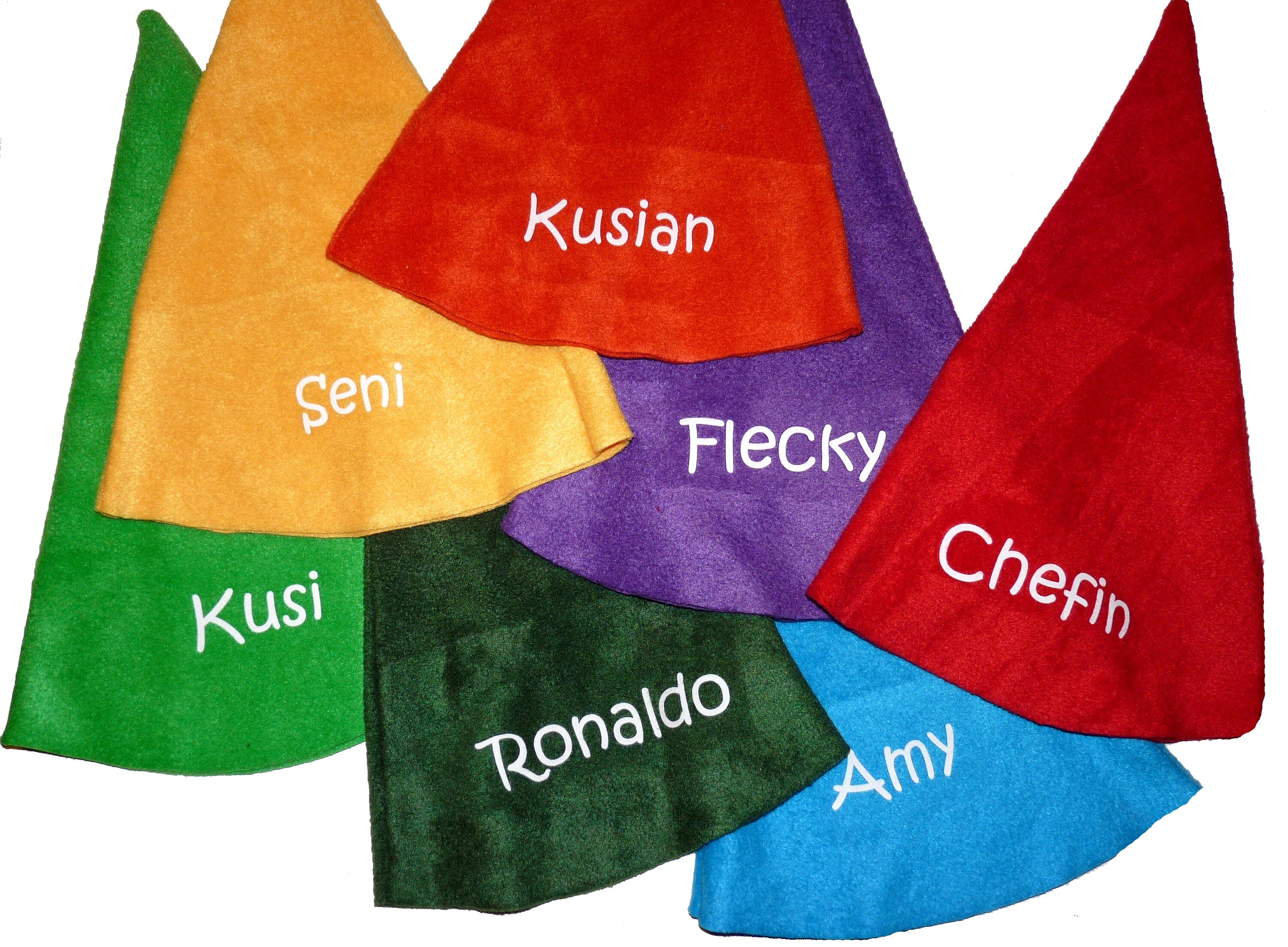 Dwarf hat with name in all sizes and colors, great for Halloween, carnival or other events