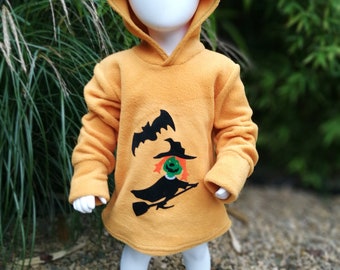 Cuddly Halloween Hoodie - Kids and Adults Witch, Bat