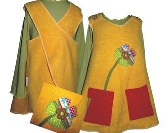 Kinder - Freche Göre Kostüm Zwergentraum®, Wildfang, Schwedenschürze, Kleid, 2 teilig, alle Größen und Farben