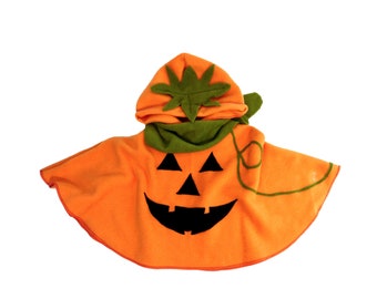 Cute Pumpkin Halloween costume, cape + neckerchief