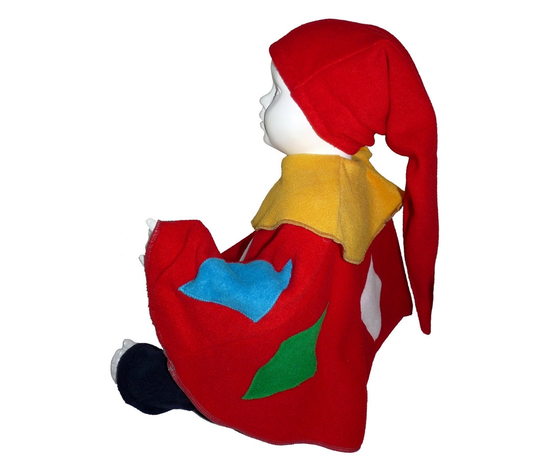 Punch and Judy Costume With Long Pointed Cap Cape Cape Etsy