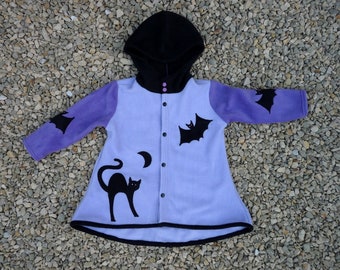 Coat, Hooded girls jacket 86/92 Halloween - cat - bat - owl