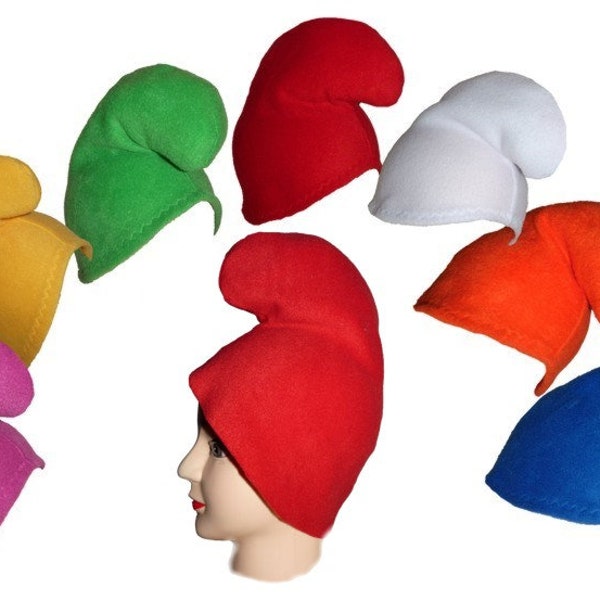 Secret Santa hat - Hem- ,  dwarf hat, Smurf hat all colors & sizes