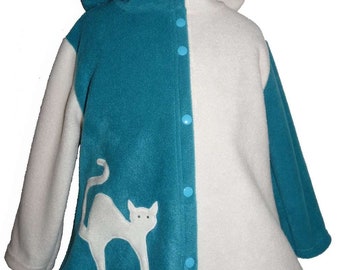 Hooded jacket size 86/92 with cat and owl