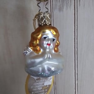 Inge-Glas Of Germany Mouth Blown Glass Angel Ornament