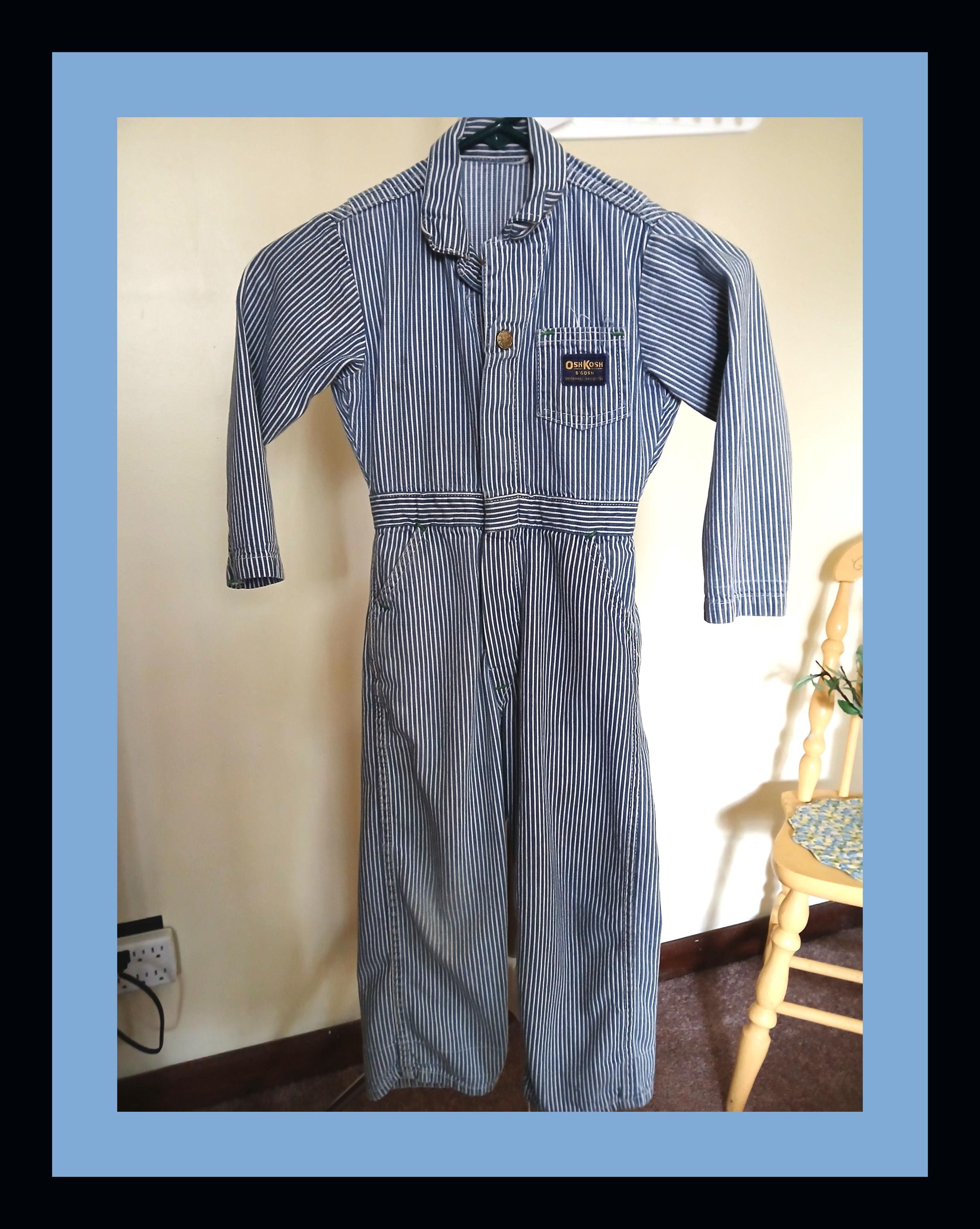 ジャケット・アウター 50s oshkosh b'gosh Hickory coverall usa RARE Vintage Oshkosh B'gosh Hickory Striped Toddler Coveralls