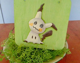 Mimikyu Small Painting On Wood Sign