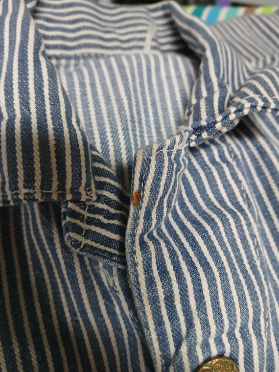 RARE Vintage Oshkosh B'gosh Hickory Striped Toddler Coveralls