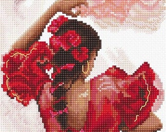 Spanish Dance Cross Stitch Kit. Premium Quality Embroidery Set