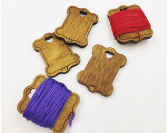 Sewing floss organizers set, needlework thread winder, wood thread bobbin for cross stitch embroidery, handcraft supply, storage tool