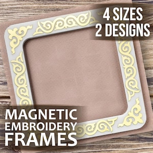 Plastic Embroidery Frame on Magnets, Cross Stitch Hoop for Plastic and Paper Canvas, Embroidery Supplies and Tools, Xmas Gift for Crafter