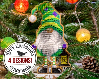DIY Christmas Gnome Ornaments, Bead Embroidery Kits, Хmas tree decor, Winter Home Decor, High Quality Beadwork Set