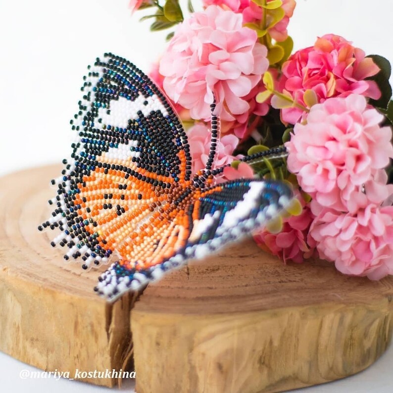 DIY Beaded Butterfly Decor Bead Fridge Embroidery on Etsy