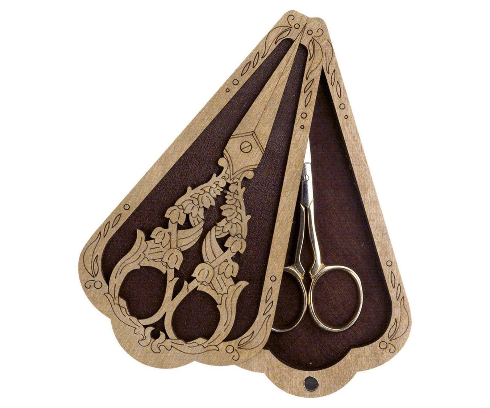 Needlework Scissors Wood Box Sewing Supplies Holder Etsy