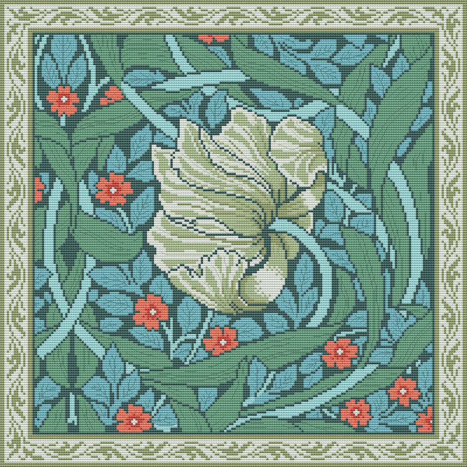 Victorian Cross Pattern PDF Victorian Cross Stitch Pattern, Inspired by William Morris ...