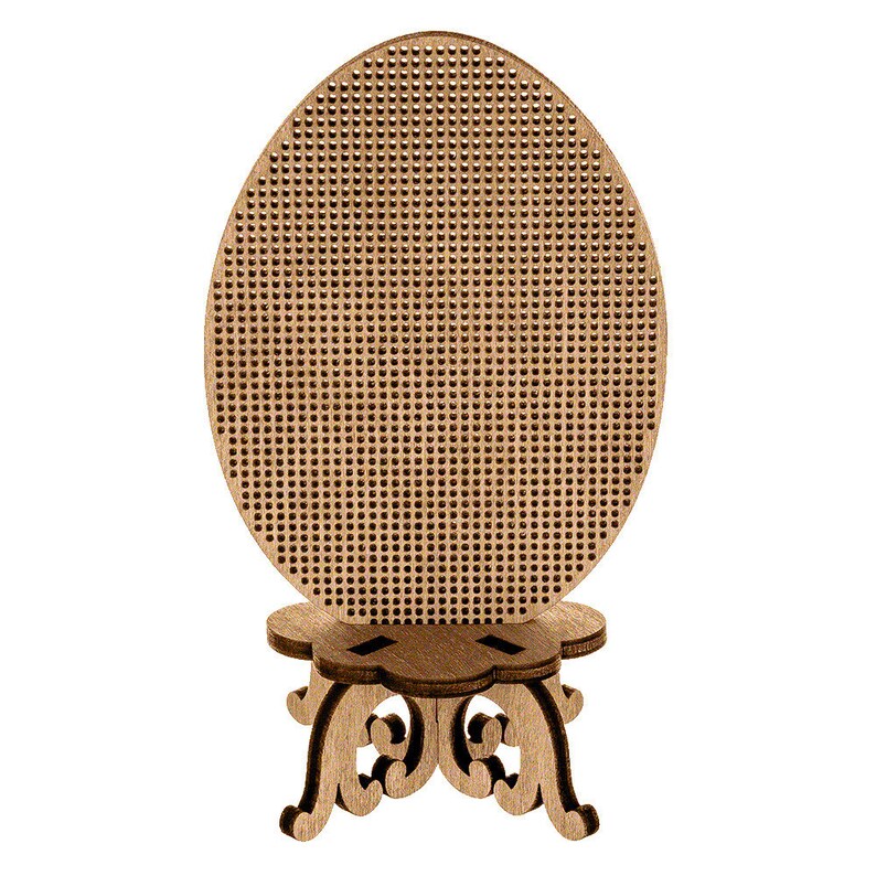 Beaded egg DIY kit festive table decor embroidered Easter ornament with cute chicken wooden blank cutout for beadwork