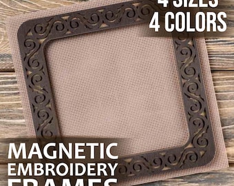 Embroidery Frame on Magnets, Cross Stitch Hoop for Plastic and Paper Canvas, Embroidery Supplies and Tools, Xmas Gift for Mother