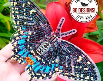 Kit de bordado de cuentas de mariposa diy, kit de cuentas de mariposa, kit de artesanía de mariposa con cuentas, decoración de nevera diy, decoración de cortinas de primavera, regalo de Pascua