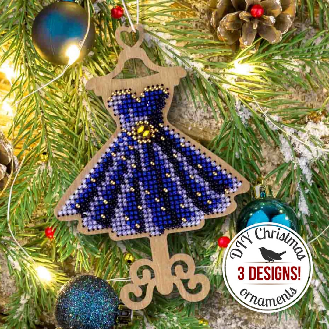 DIY Beaded Christmas Tree Ornament Kit, Xmas Tree Decorations for Craft
