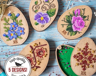 DIY paasornament kraalborduurpakketten, paasei kralenset, paasgeschenkdoos met kralen, ambachtelijke organizer met kralendeksel, paascadeau moeder