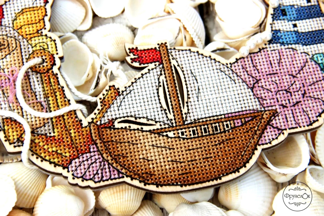Nautical embroidery DIY kit embroidered hanging ornament Etsy