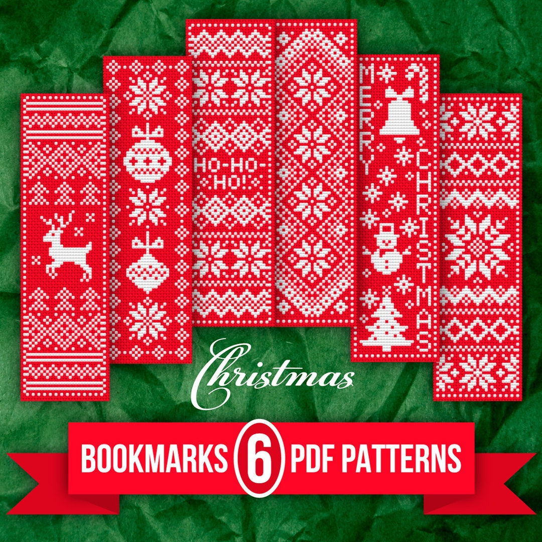 Christmas Bookmarks Cross Stitch Pattern in Scandinavian Style, PDF ...