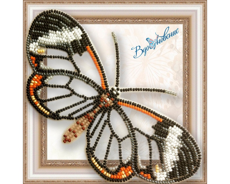 Glasswing Butterfly Craft Kit for Adults Bead Embroidery Etsy