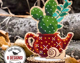 DIY Cactus Ornaments Bead Embroidery Kit, Beaded Cactus Craft Kit, Handmade Cactus Decor, Cactus Embroidery Design, Floral Decor, Mom Gift