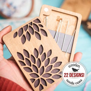 Wooden Sewing Needle Holder — Magnetic Embroidery Pin Case image 1