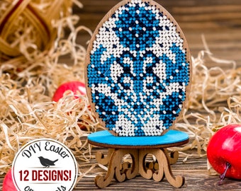 DIY Easter Bead Embroidery Kits, Beaded Easter Ornaments, DIY Easter Egg Decor, Beaded Easter Figurines, Easter Decorations, Grandma Gift