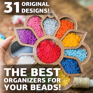 Personalized Bead Organizer with Magnet Lid — Seed Bead Storage for Beading and Embroidery