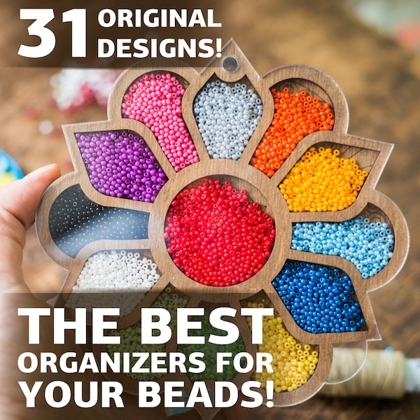 Spersonalizowany organizer na koraliki z pokrywką magnetyczną — przechowywanie koralików nasiennych do koralikowania i haftu