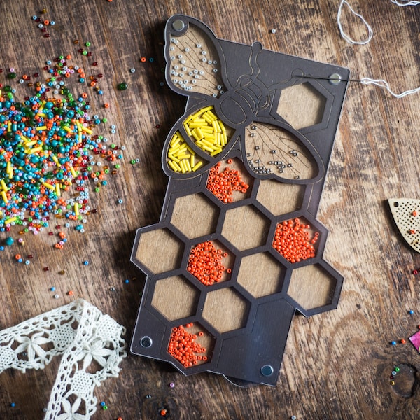 Pojemnik do przechowywania koralików nasiennych, pudełko z przegródkami na kamienie szlachetne, tacka do sortowania z przegródkami, tablica do robienia biżuterii, narzędzia do koralikowania