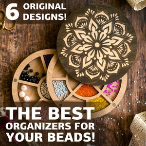 Wooden Bead Organizer — Personalized Craft Storage Box for Beading, Sewing and Jewelry Making image 1