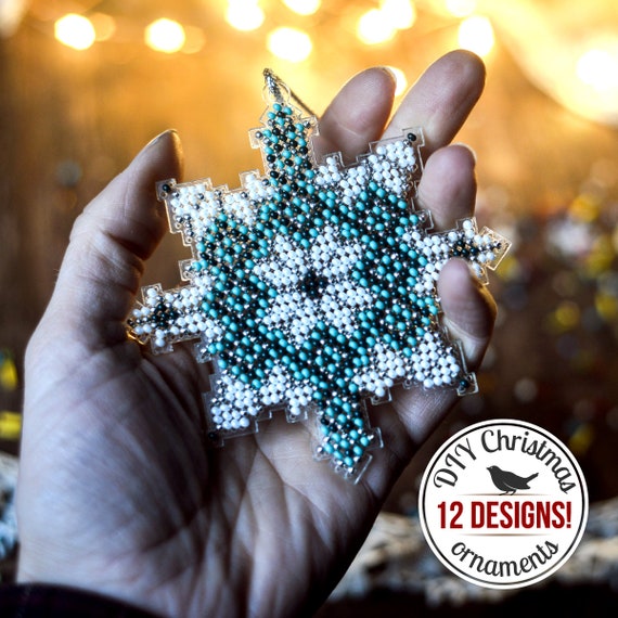 Beaded snowflake sale ornament craft kit