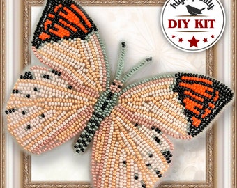 DIY Beaded Butterfly Embroidery Kit, Butterfly Bead Embroidery Kit, Summer Fridge Decor, Embroidered Butterfly, DIY Gift for Grandma
