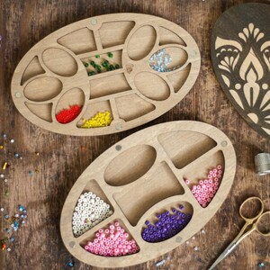 Wooden Bead Organizer — Personalized Craft Storage Box for Beading, Sewing and Jewelry Making image 6