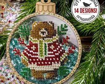 DIY Christmas Ornament Bead Embroidery Kits, Christmas Ball Making Kits, Christmas Tree Decor, Xmas Gift for Crafter